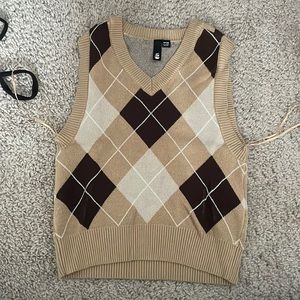 Brown argyle sweater vest